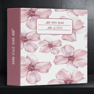 Cute and Girly Pretty Pink Floral Binder