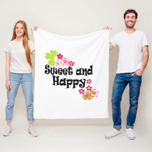 Cute and happy fleece blanket