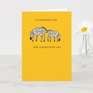 Cute and Happy Kenyan Zebras Birthday Card