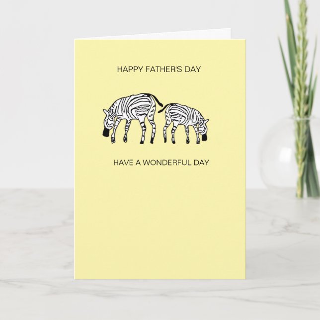 Cute and Happy Kenyan Zebras Father's Day Card (Front)