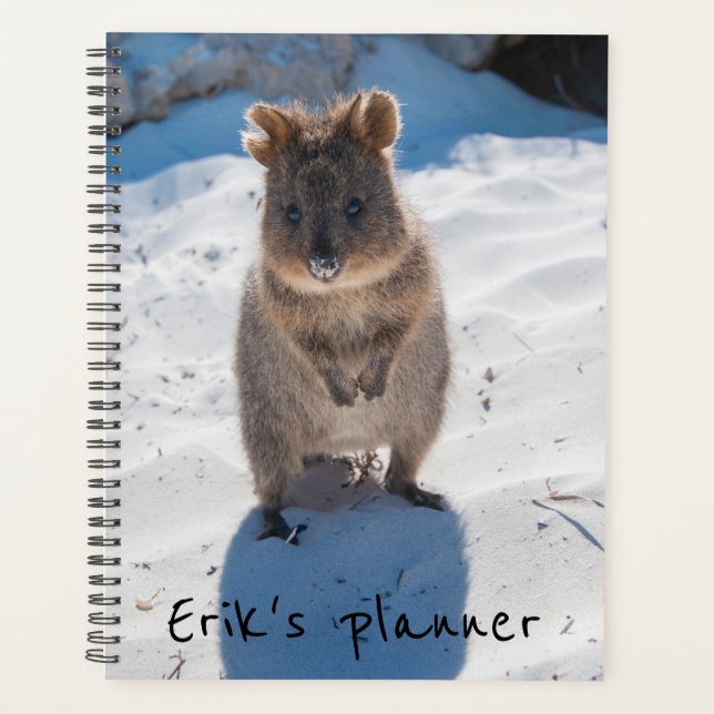 Cute and happy Quokka on the beach in Australia Planner (Front)