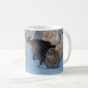 Cute and Happy Quokkas on the Beach in Australia Coffee Mug