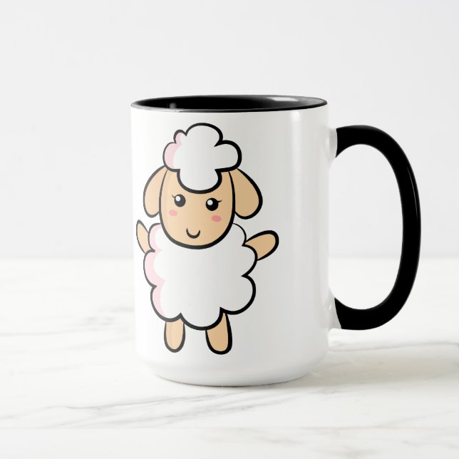 Cute and Happy Sheep Mug (Right)