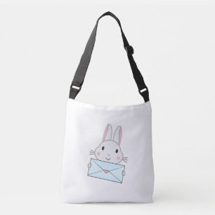 Cute and lovely Bunny holding Love Letter Crossbody Bag