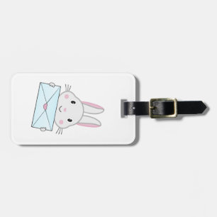 Cute and lovely Bunny holding Love Letter Luggage Tag