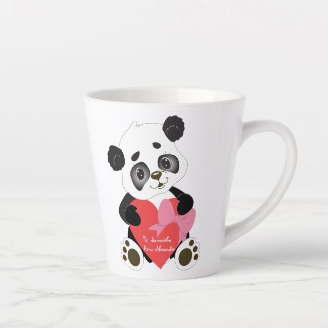 Cute and Loving Panda Bear Latte Mug (Right)