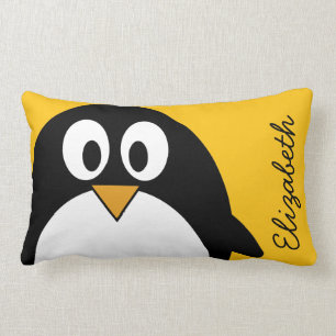 Cute and Modern Cartoon Penguin Lumbar Pillow