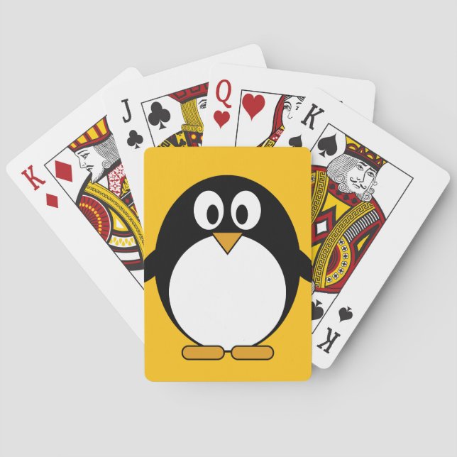 Cute and Modern Cartoon Penguin Playing Cards (Back)