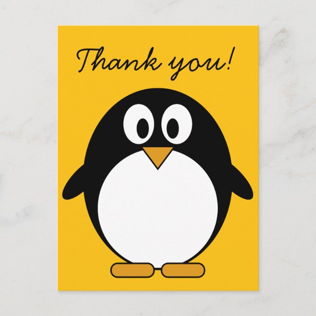 Cute and Modern Cartoon Penguin Postcard (Front)