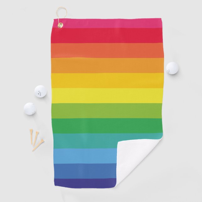 Cute and Modern Rainbow Colours Golf Towel (InSitu)
