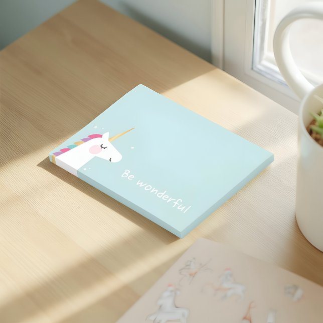 Cute and Modern Rainbow Unicorn Post-it Notes (Creator Uploaded)