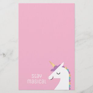 Cute and Modern Rainbow Unicorn Stationery