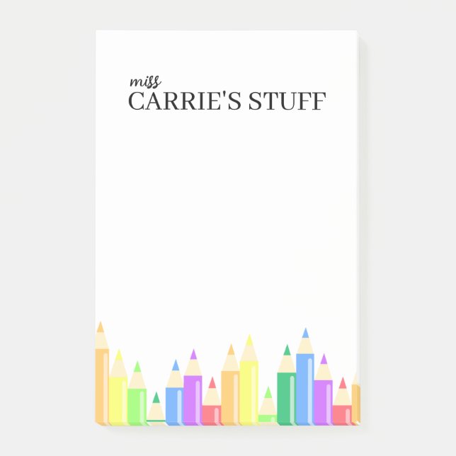 Cute and Personalized Teacher  Post-it Notes (Front)