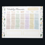Cute and Playful Floral Pastel Notepad<br><div class="desc">Get this cute weekly planner notepad in pastel colours and playful scribble of days with bright floral pattern as background. Perfect as a gift to friend, kids,  loved ones and colleagues.</div>