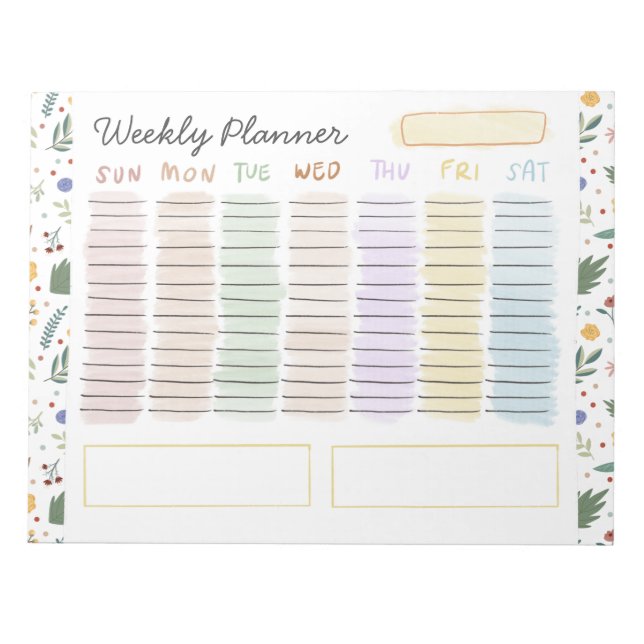 Cute and Playful Floral Pastel Notepad (Front)
