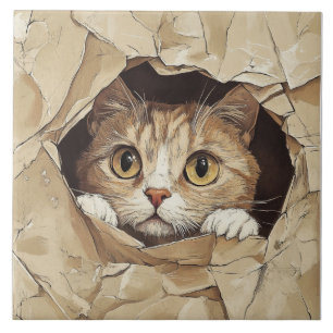 Cute and Playful Kitten Tile