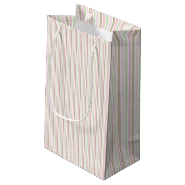 Cute and pretty pastel stripes. small gift bag (Back Angled)