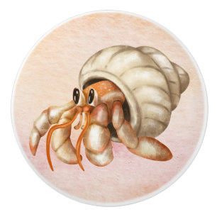 Cute and pretty watercolor seashell in the ocean ceramic knob