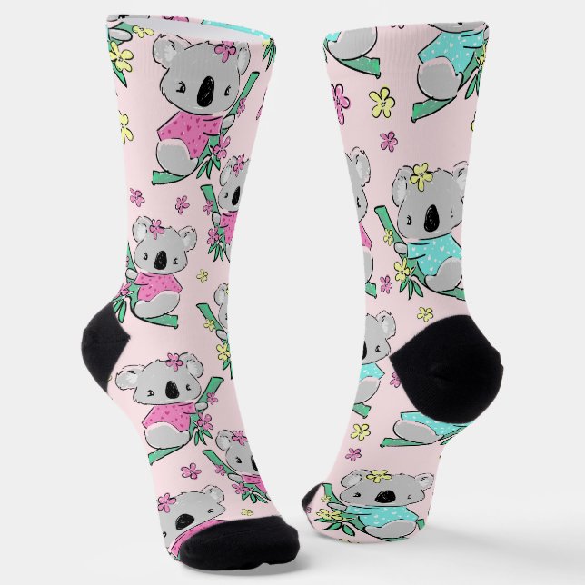 Cute and Quirky Koala Socks for Animal Lovers (Angled)