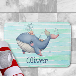 Cute and Quirky Little Whale Bath Mat