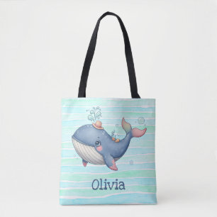 Cute and Quirky Little Whale Tote Bag