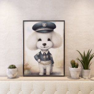 Cute and Quirky: Poodle Policeman Poster 