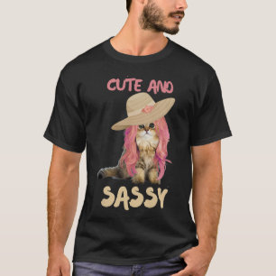 Cute And Sassy Kitty Cat With a Wig Premium T-Shirt