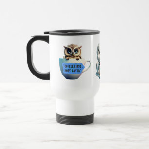 Cute and Sassy Owl Stickers Personalize Coffee Travel Mug