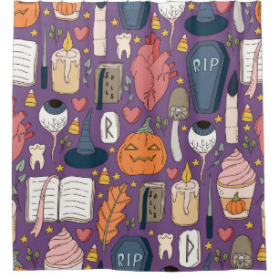 Cute and spookie seamless Halloween pattern with p