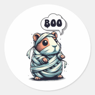Cute And Spooky Guinea Pig Halloween Classic Round Sticker