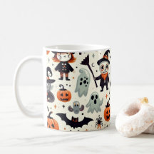 Cute and Spooky Halloween Pattern Mug