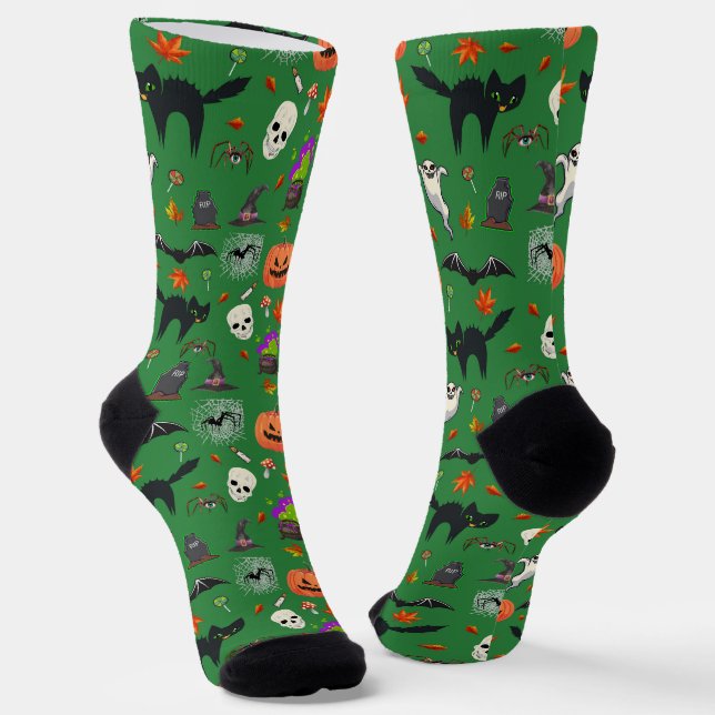 Cute And Spooky Halloween  Socks (Angled)