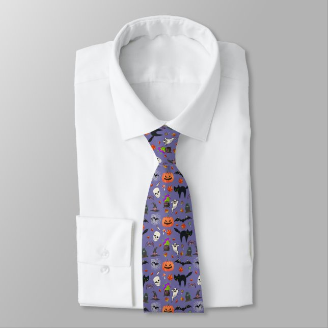 Cute And Spooky Halloween  Tie (Tied)