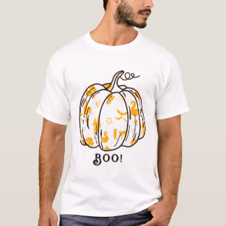 Cute and Spooky Orange Jack-O’-Lantern T-Shirt