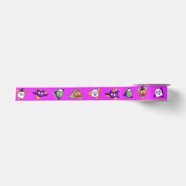 Cute and Spooky Ribbon - purple Satin Ribbon (Front)