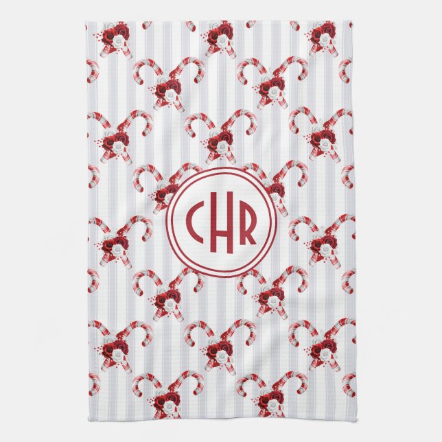 Cute and Whimsical Candy Cane Kitchen Towel (Vertical)