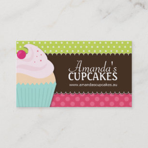 Cute and Whimsical Cupcake Bakery Business Cards
