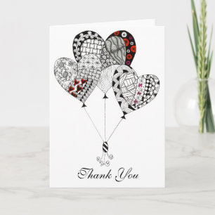 Cute and Whimsical Heart Balloons Greeting Card
