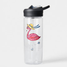Cute and Whimsical Pink Flamingo on Skates