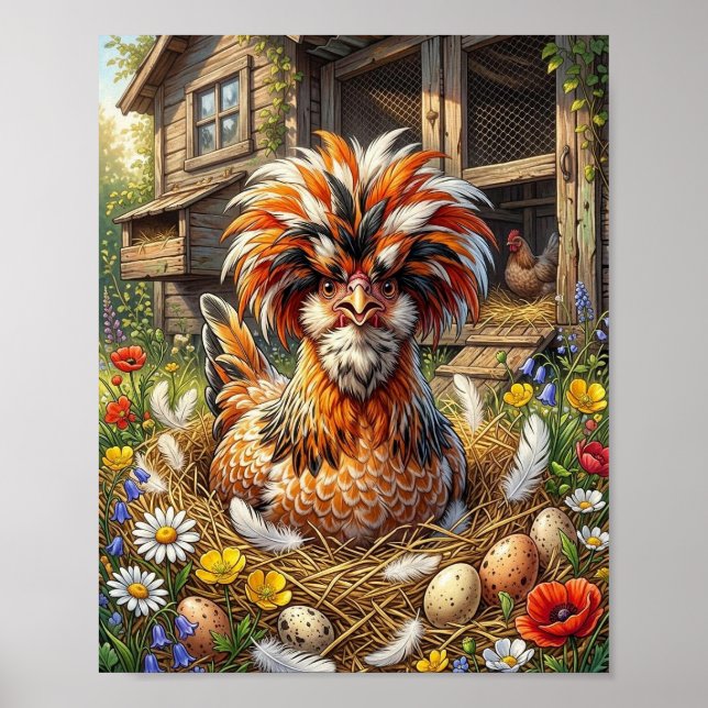 Cute and Whimsical Polish Chicken Coop Poster (Front)