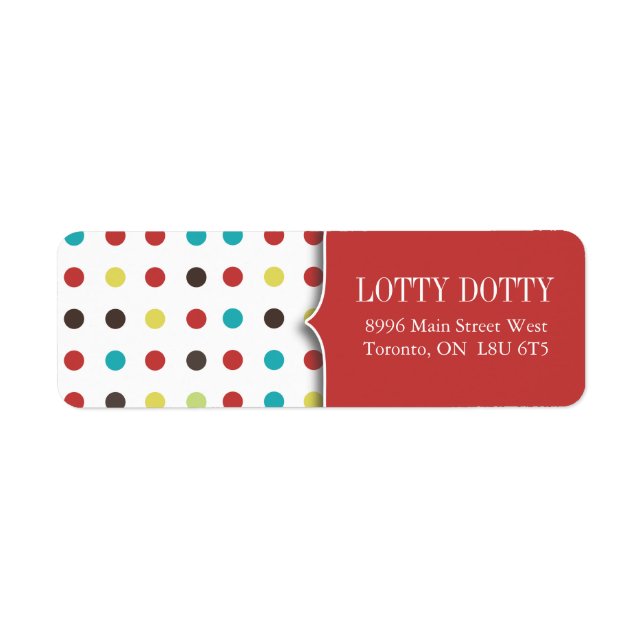 Cute and Whimsical Polk a Dot Address Labels (Front)