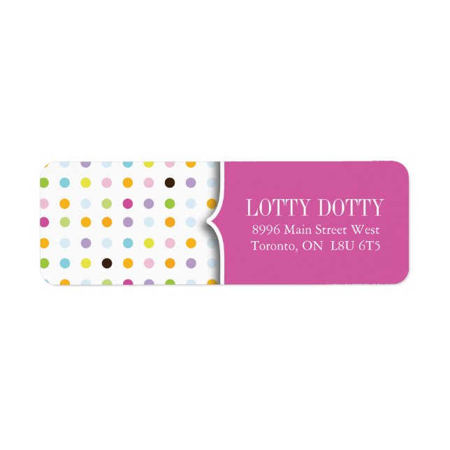 Cute and Whimsical Polk a Dot Address Labels (Front)
