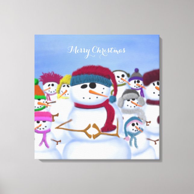 Cute and Whimsical Snowmen Canvas Print (Front)