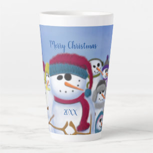 Cute and Whimsical Snowmen Latte Mug