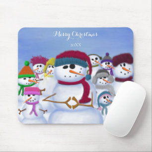 Cute and Whimsical Snowmen Mouse Pad