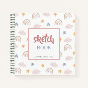 Cute and Whimsical Watercolor Rainbows Sketchbook Notebook