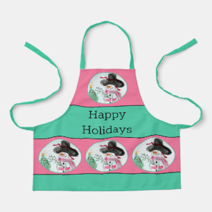 Cute and Whimsy Snowman Themed Apron