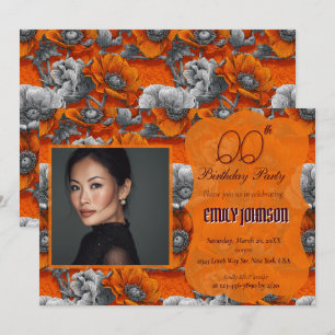 Cute Anemones Birthday Modern Invitation