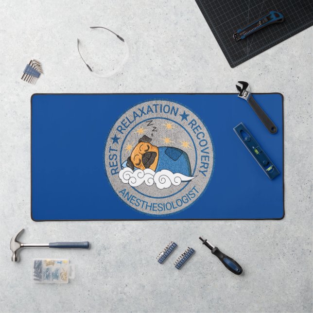 Cute Anesthesia / CRNA Rest Relax Recovery Desk Mat (Workstation)