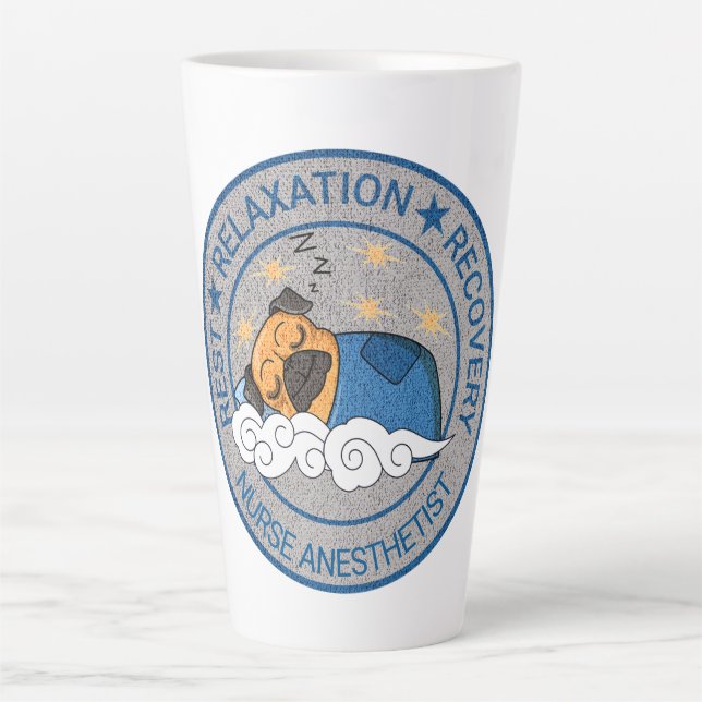 Cute Anesthesia / CRNA Rest Relax Recovery Latte Mug (Front)